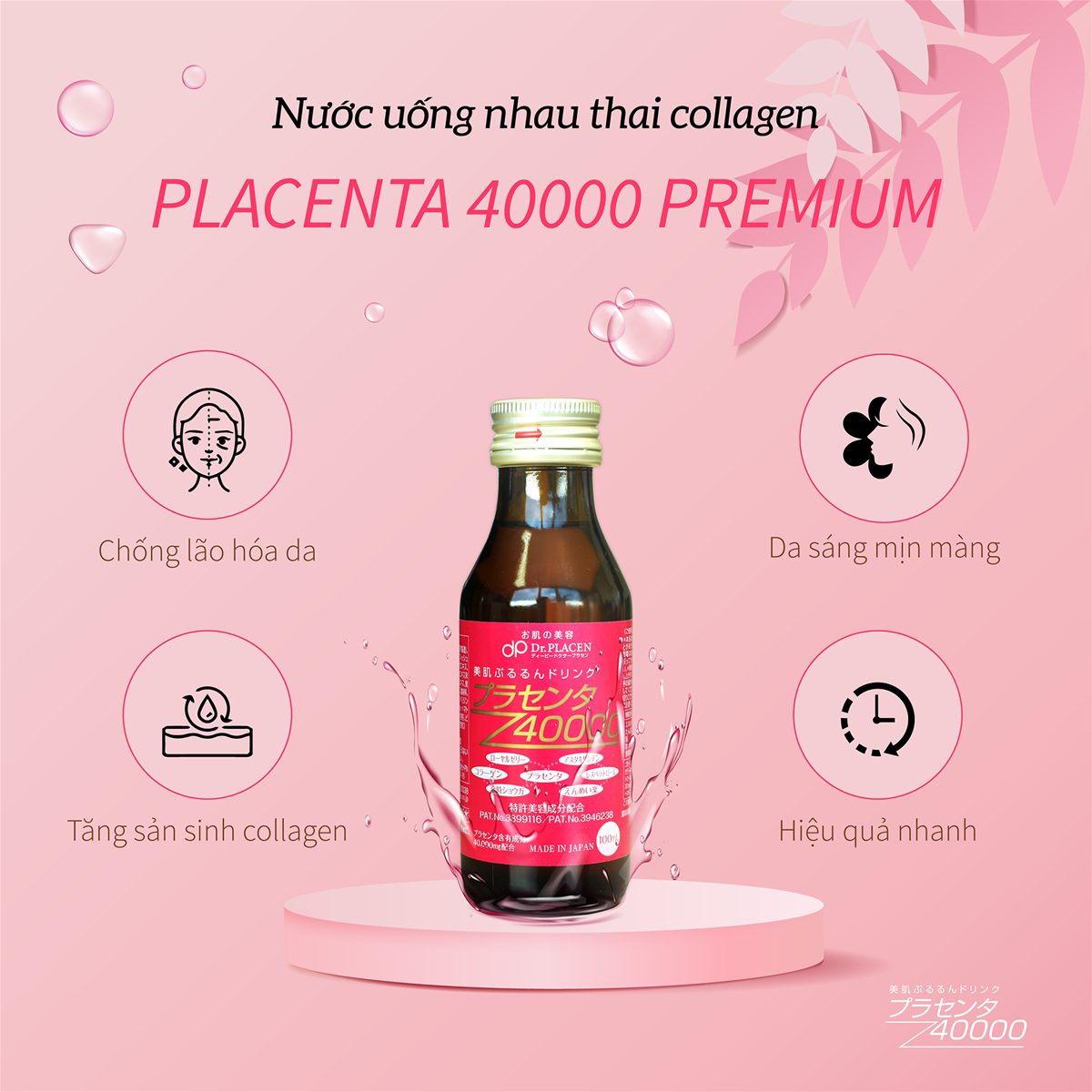 Nước uống nhau thai collagen Placenta 40000 Nhật Bản