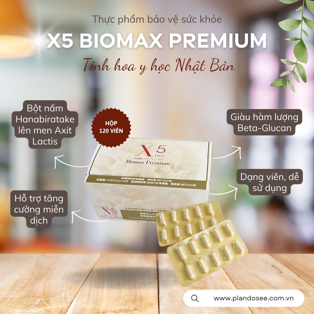 Thực phẩm bảo vệ sức khỏe X5 Biomax Premium Nhật Bản Hộp 120 viên