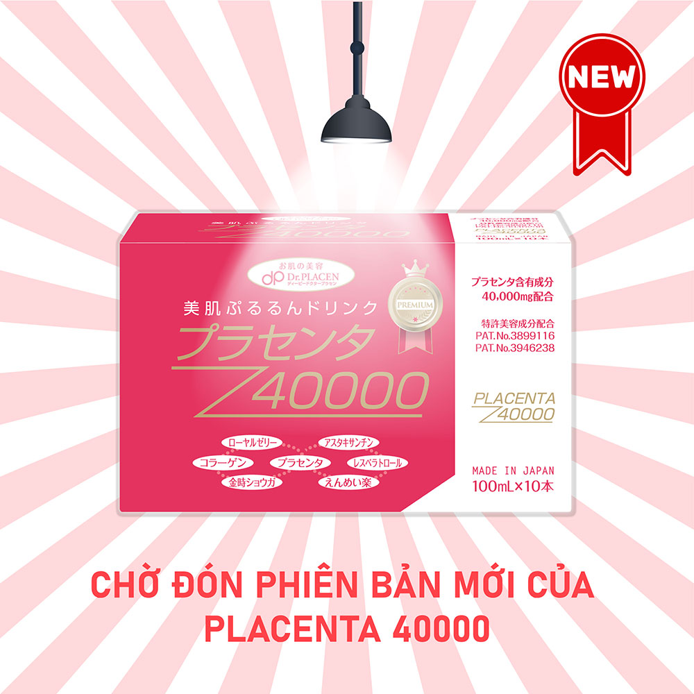 Chờ đón phiên bản mới ra mắt của nước uống Placenta 40000 Nhật Bản