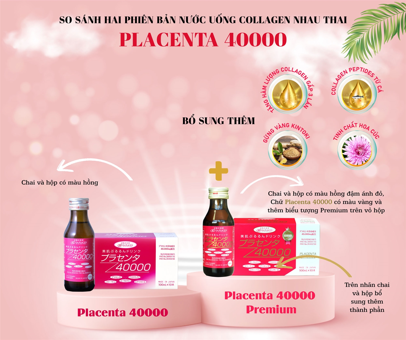 So sánh hai phiên bản Placenta 40000 Nhật Bản