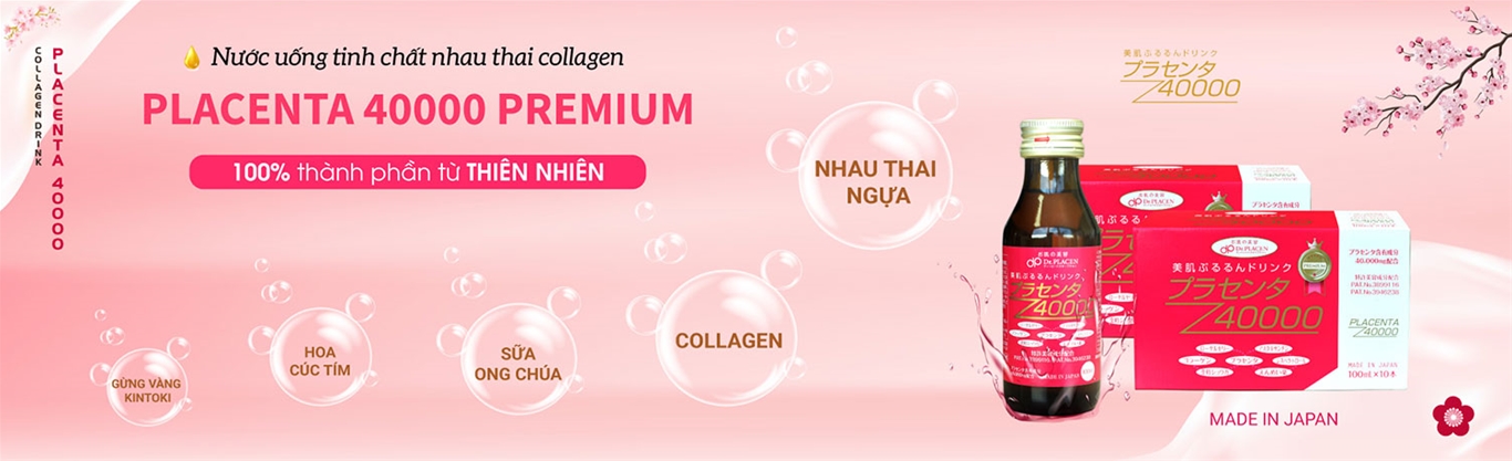 Nước uống collagen Placenta 40000 Hộp 10 chai 100ml