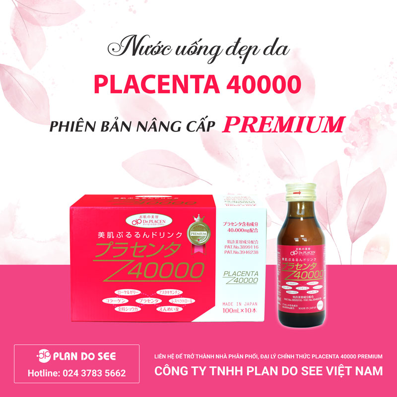 Tuyển đại lý sản phẩm nước uống đẹp da Placenta 40000 Premium Nhật Bản
