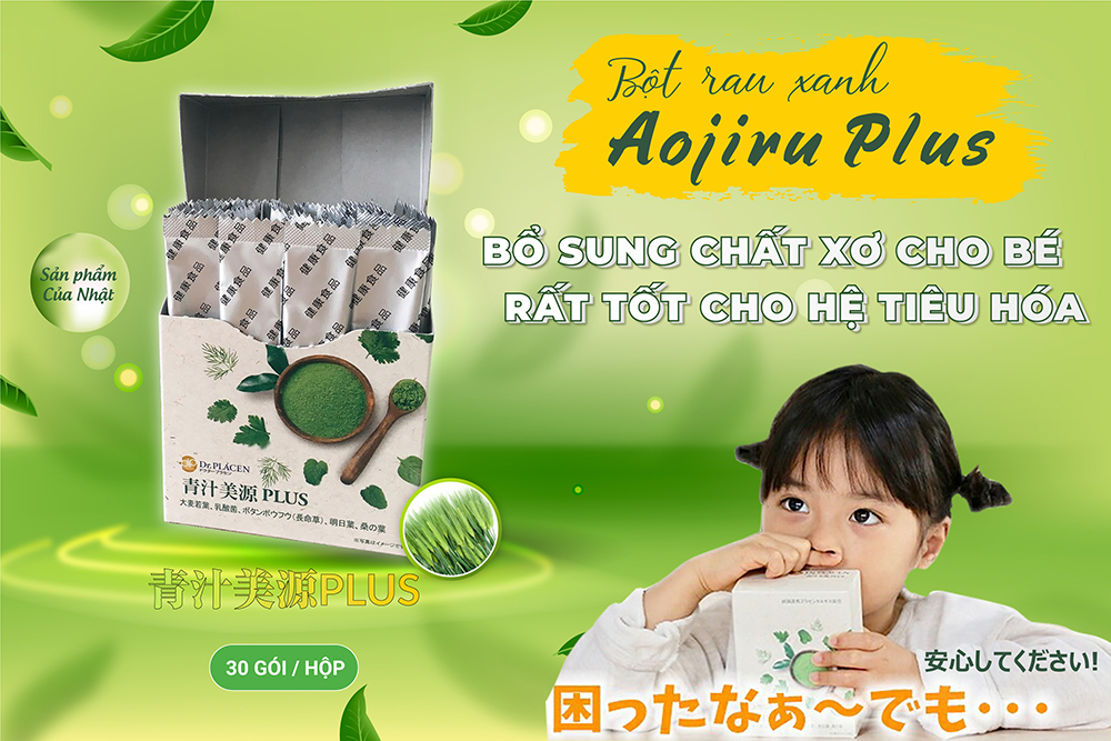 Bột rau Aojiru Bigen Plus - Nhật Bản Hộp 30 gói